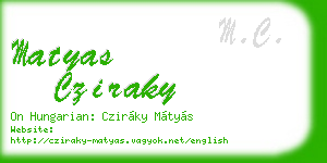 matyas cziraky business card