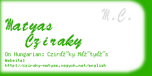 matyas cziraky business card